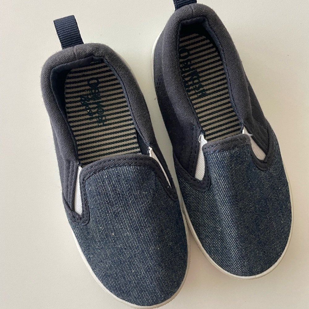 OshKosh B'gosh Denim and Gray Kids Slip-On Sneakers